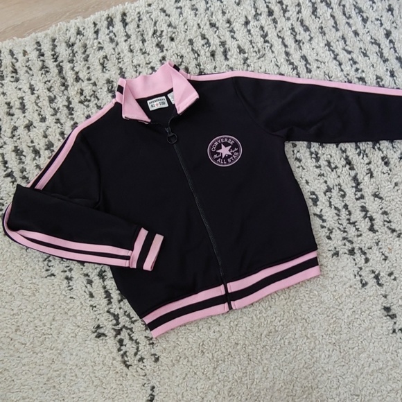Converse Jackets & Blazers - Converse All Star Full Zip Jacket Baby Pink/Black Size M